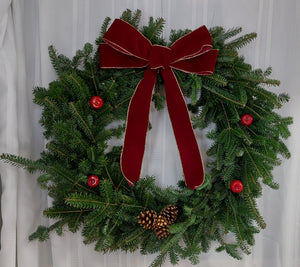 Contemporary Balsam Wreath 30"