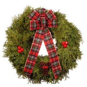 Holiday Cedar Wreath 22"